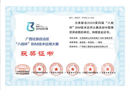 喜訊！公司榮獲“八桂杯”BIM技術(shù)應(yīng)用大賽一等獎(jiǎng)