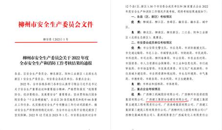 【喜訊】冶建公司2022年度這項(xiàng)工作獲評(píng)優(yōu)秀！